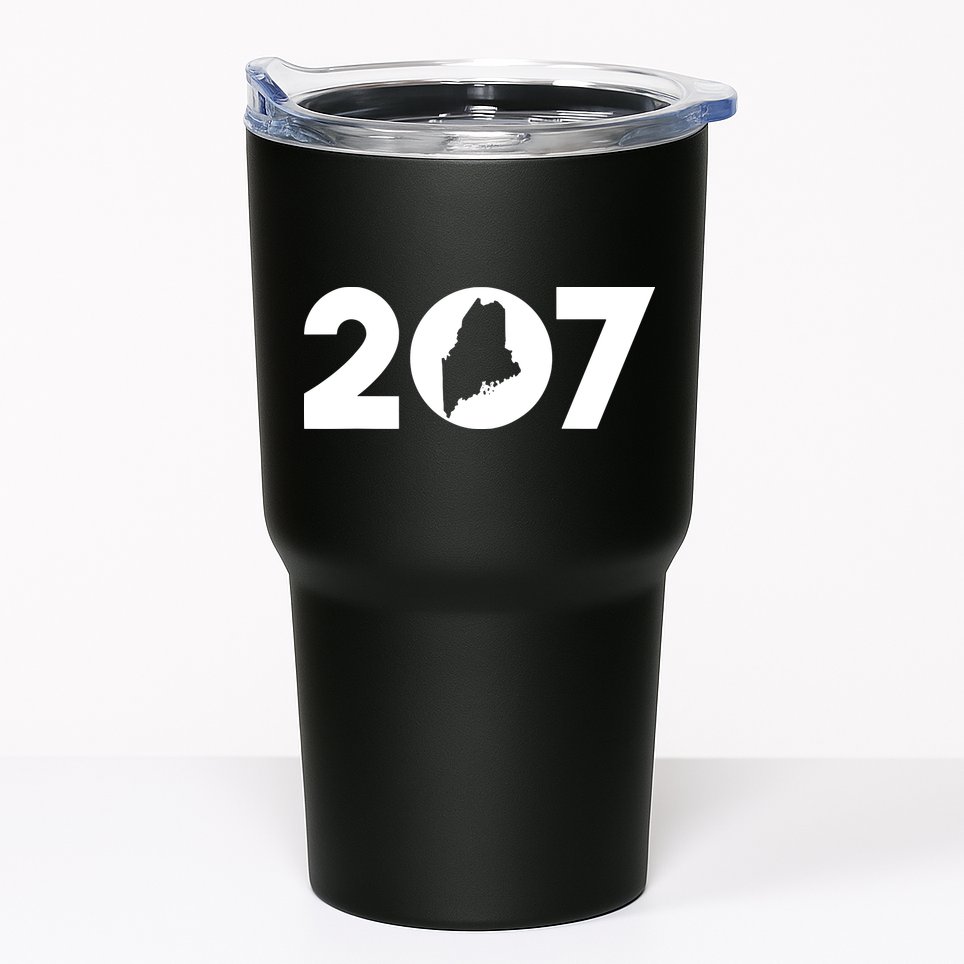Maine Map Inside The 207 Area Code Maine Me Pride Tumbler