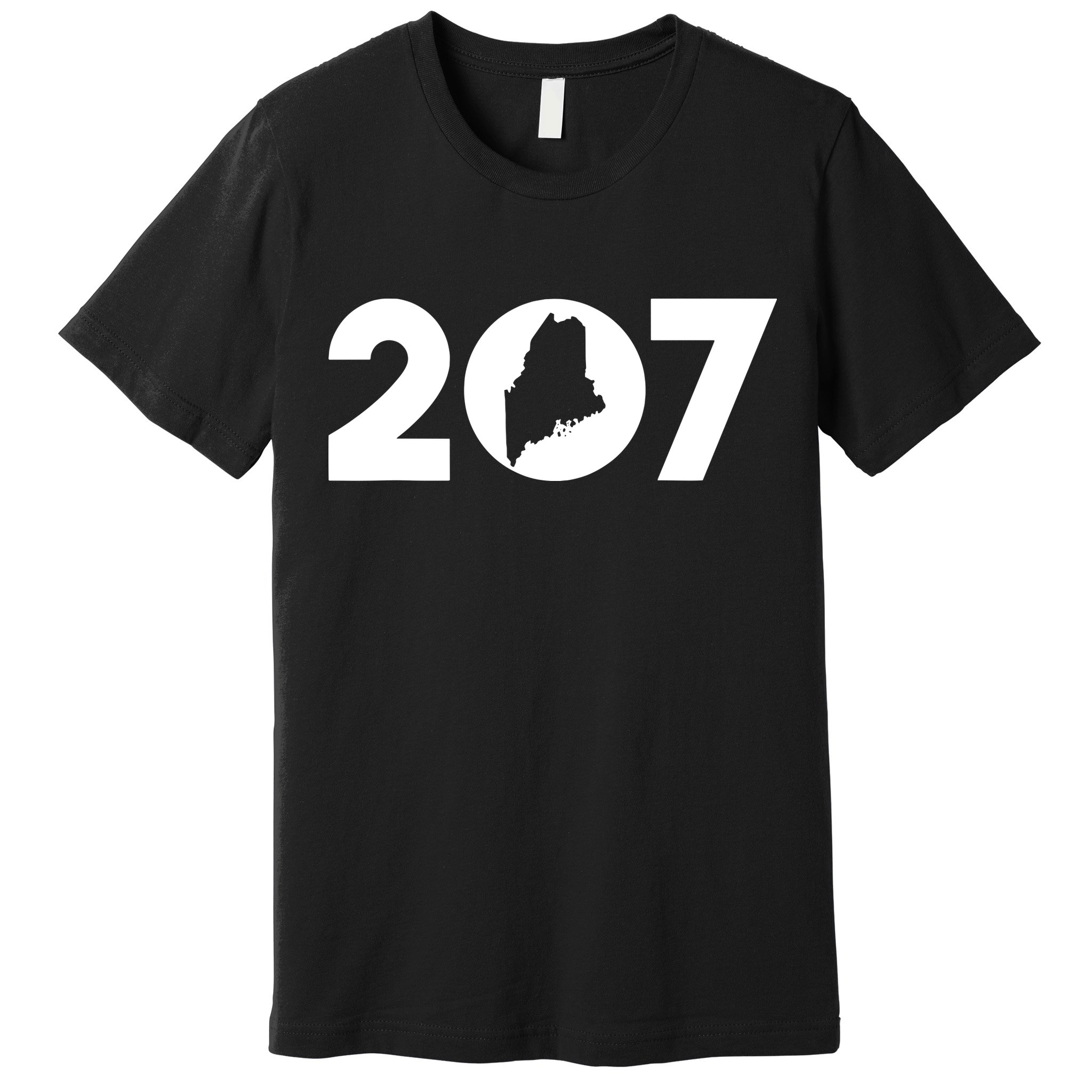 Maine Map Inside The 207 Area Code Maine Me Pride Premium T-Shirt