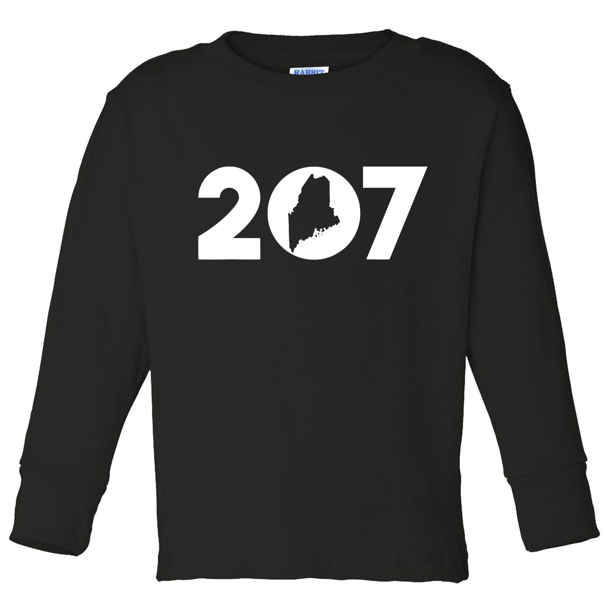 Maine Map Inside The 207 Area Code Maine Me Pride Toddler Long Sleeve Shirt