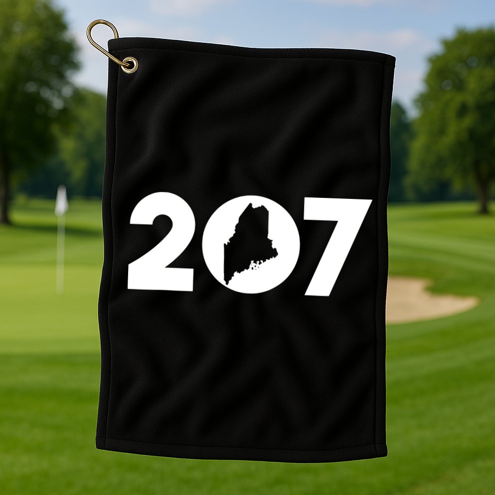 Maine Map Inside The 207 Area Code Maine Me Pride Golf Towel