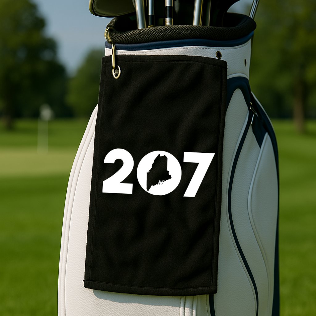 Maine Map Inside The 207 Area Code Maine Me Pride Golf Towel