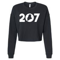 Maine Map Inside The 207 Area Code Maine Me Pride Cropped Pullover Crew
