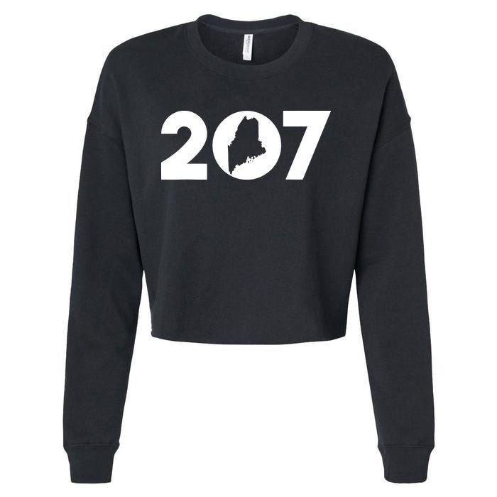 Maine Map Inside The 207 Area Code Maine Me Pride Cropped Pullover Crew