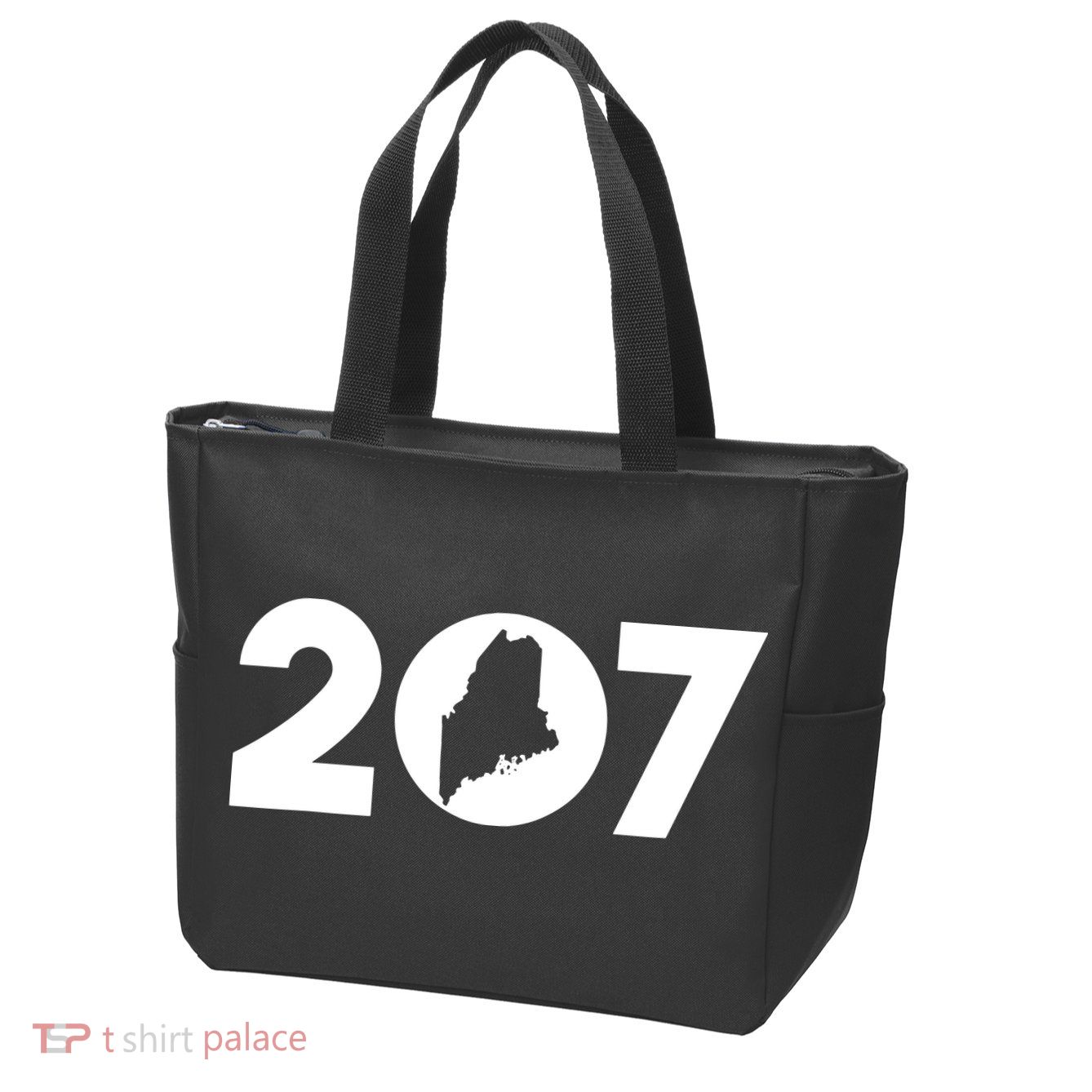 Maine Map Inside The 207 Area Code Maine Me Pride Zip Tote Bag