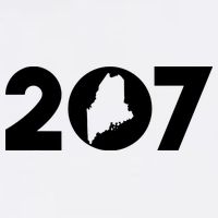 Maine Map Inside The 207 Area Code Maine Me Pride Garment-Dyed Sweatshirt
