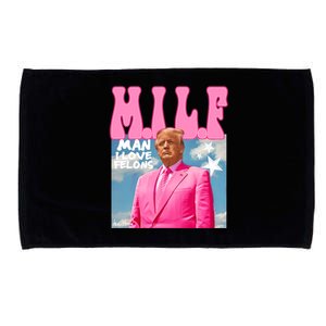 Milf Man I Love Felons Funny Trump Pink 2024 For President Microfiber Hand Towel