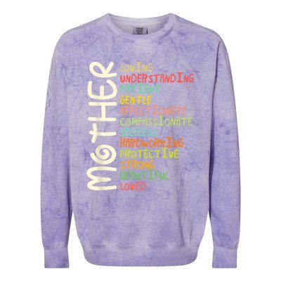 MOTHER Meaning I Love Mom Mothers Day Colorblast Crewneck Sweatshirt