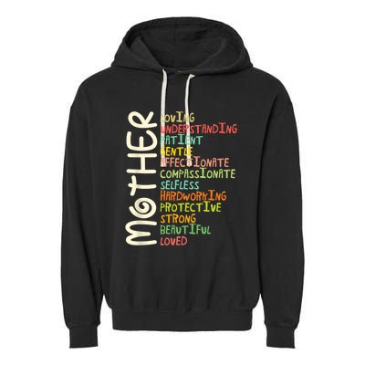 MOTHER Meaning I Love Mom Mothers Day Garment-Dyed Fleece Hoodie