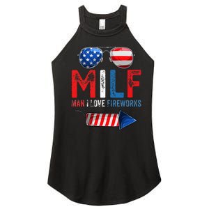 MILF Man I Love Fireworks Funny American 4th Of July Women's Perfect Tri Rocker Tank