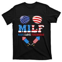 MILF Man I Love Fireworks Flag USA 4th Of July Sunglasses T-Shirt