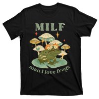 Milf Man I Love Frogs Vintage Retro Frog And Fungi Mushroom T-Shirt