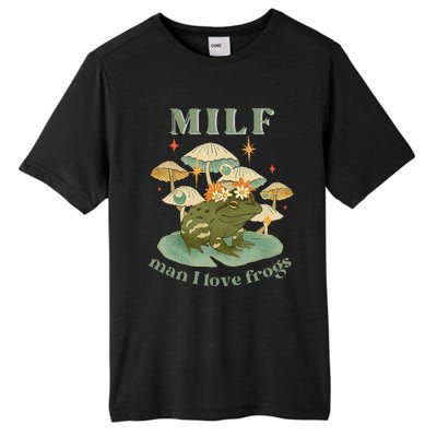 Milf Man I Love Frogs Vintage Retro Frog And Fungi Mushroom Tall Fusion ChromaSoft Performance T-Shirt