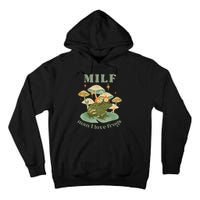 Milf Man I Love Frogs Vintage Retro Frog And Fungi Mushroom Tall Hoodie