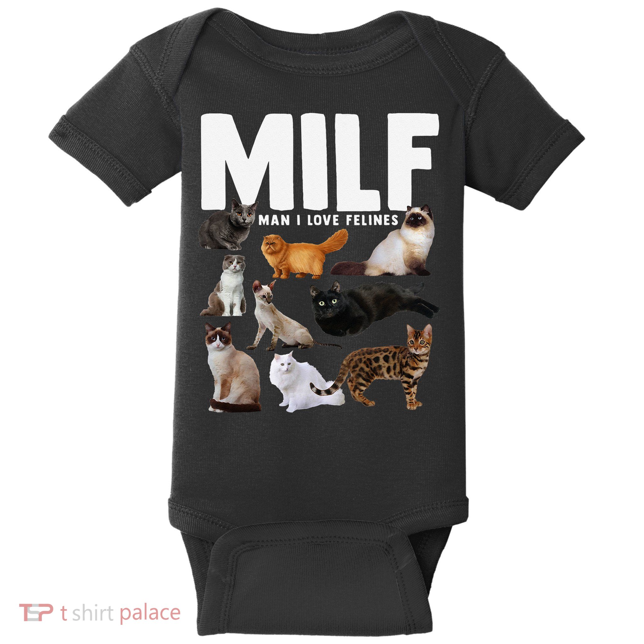 MILF Man I Love Felines Funny Cats Baby Bodysuit