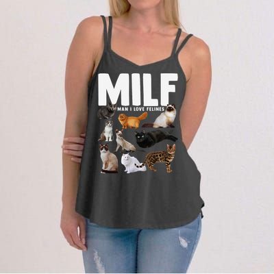 MILF Man I Love Felines Funny Cats Women's Strappy Tank