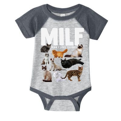 MILF Man I Love Felines Funny Cats Infant Baby Jersey Bodysuit