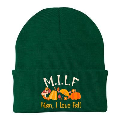 MILF Man I Love Fall Funny Pumpkin Autumn Lover Knit Cap Winter Beanie