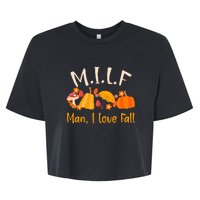 MILF Man I Love Fall Funny Pumpkin Autumn Lover Bella+Canvas Jersey Crop Tee