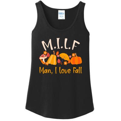 MILF Man I Love Fall Funny Pumpkin Autumn Lover Ladies Essential Tank