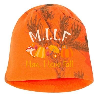 MILF Man I Love Fall Funny Pumpkin Autumn Lover Kati - Camo Knit Beanie