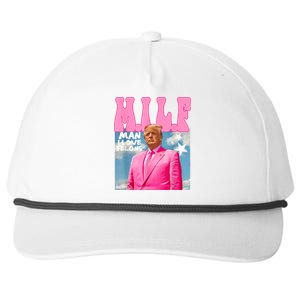 Milf Man I Love Felons Funny Trump Pink 2024 For President Snapback Five-Panel Rope Hat