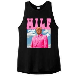 Milf Man I Love Felons Funny Trump Pink 2024 For President Ladies PosiCharge Tri-Blend Wicking Tank