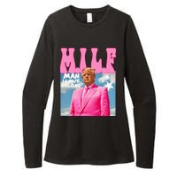 Milf Man I Love Felons Funny Trump Pink 2024 For President Womens CVC Long Sleeve Shirt