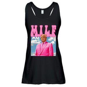 Milf Man I Love Felons Funny Trump Pink 2024 For President Ladies Essential Flowy Tank