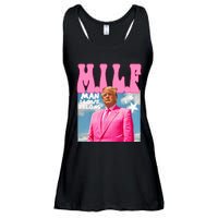 Milf Man I Love Felons Funny Trump Pink 2024 For President Ladies Essential Flowy Tank