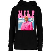 Milf Man I Love Felons Funny Trump Pink 2024 For President Womens Funnel Neck Pullover Hood