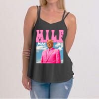 Milf Man I Love Felons Funny Trump Pink 2024 For President Women's Strappy Tank