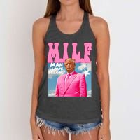 Milf Man I Love Felons Funny Trump Pink 2024 For President Women's Knotted Racerback Tank