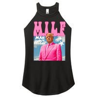 Milf Man I Love Felons Funny Trump Pink 2024 For President Women's Perfect Tri Rocker Tank