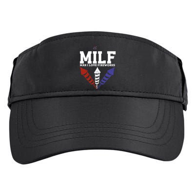 MILF Man I Love Fireworks Funny American 4th Of July Adult Drive Performance Visor