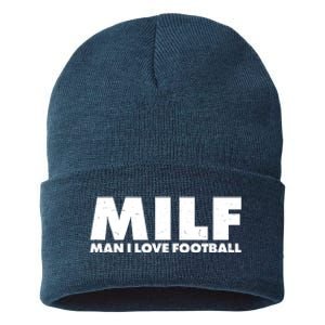 MILF Man I Love Football Sustainable Knit Beanie