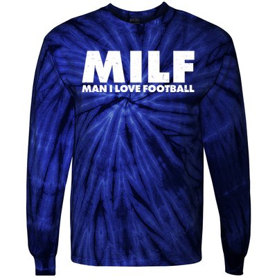 MILF Man I Love Football Tie-Dye Long Sleeve Shirt