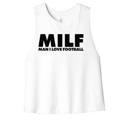 MILF Man I Love Football Women's Racerback Cropped Tank