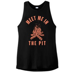 Meet Me In The Pit Campfire Ladies PosiCharge Tri-Blend Wicking Tank