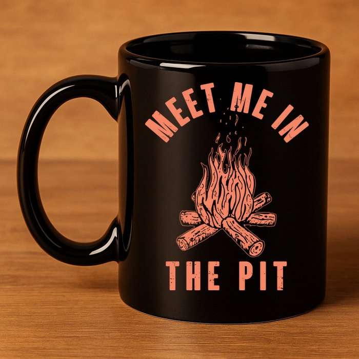 Meet Me In The Pit Campfire 11oz C Handle Ceramic Mug