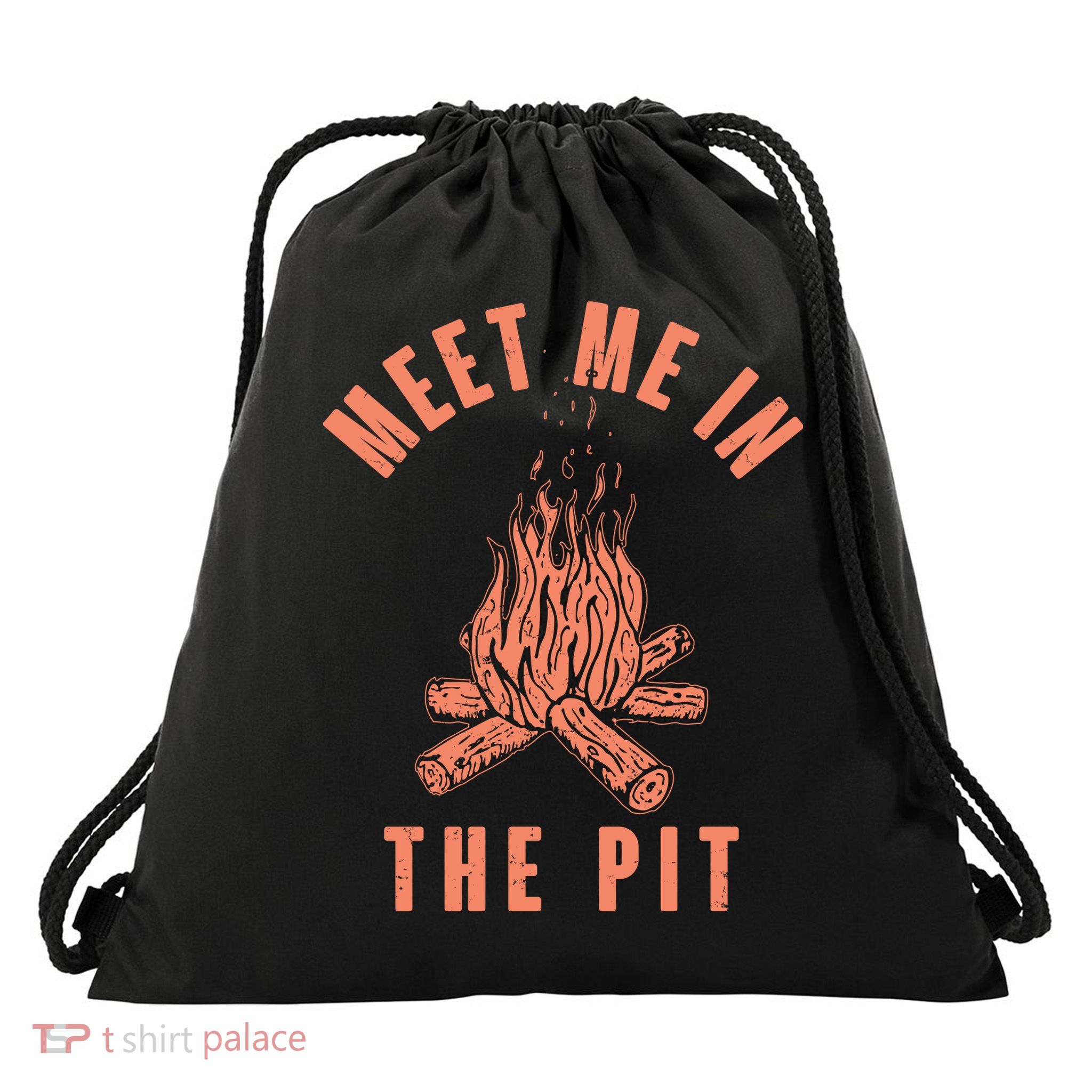 Meet Me In The Pit Campfire Drawstring Bag