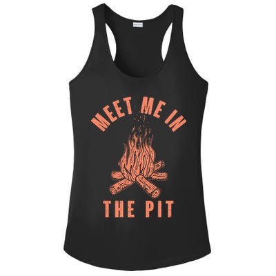 Meet Me In The Pit Campfire Ladies PosiCharge Competitor Racerback Tank