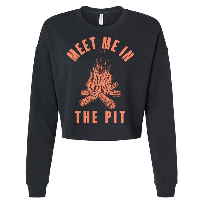 Meet Me In The Pit Campfire Cropped Pullover Crew