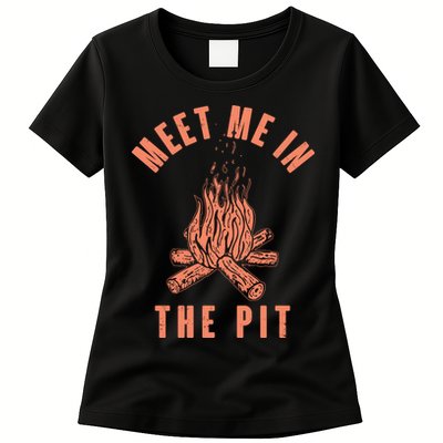 Meet Me In The Pit Campfire Womens T-Shirt