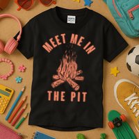 Meet Me In The Pit Campfire Kids T-Shirt