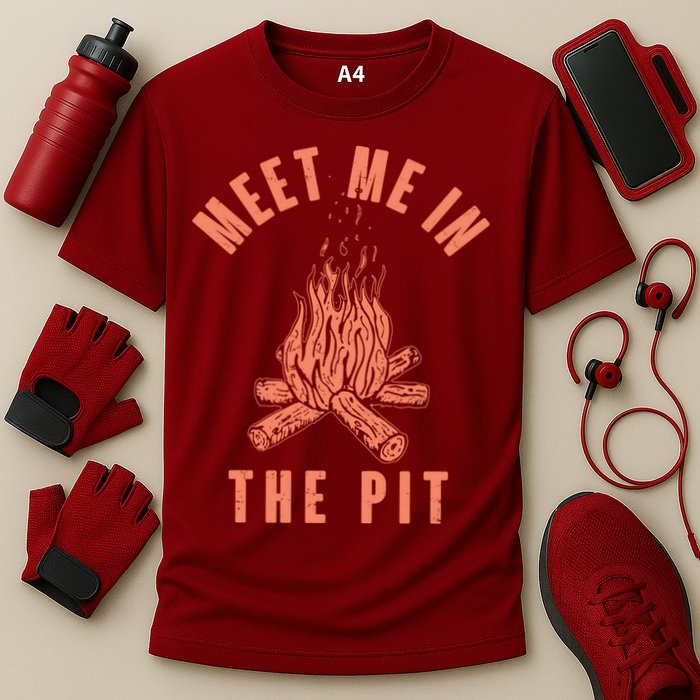 Meet Me In The Pit Campfire Cooling Performance Crew T-Shirt