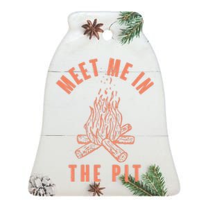 Meet Me In The Pit Campfire Ceramic Bell Ornament