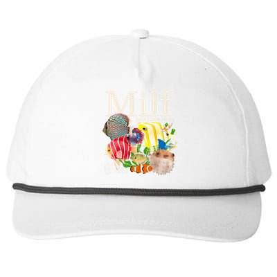 Milf Man I Love Fish Funny Fishing Fisherman Humor Nature Snapback Five-Panel Rope Hat