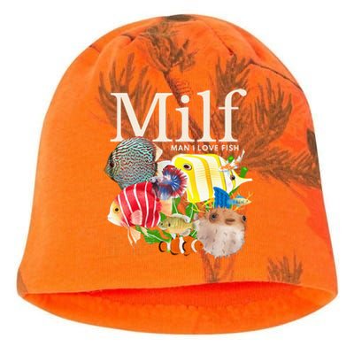 Milf Man I Love Fish Funny Fishing Fisherman Humor Nature Kati - Camo Knit Beanie