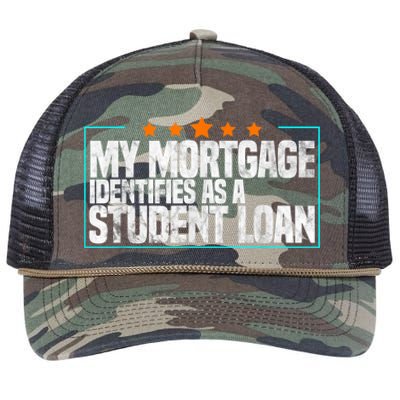 My Mortgage Identifies As A Student Loan College Students Retro Rope Trucker Hat Cap