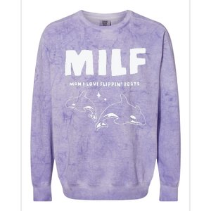 Milf Man I Love Flippin’ Boats Colorblast Crewneck Sweatshirt